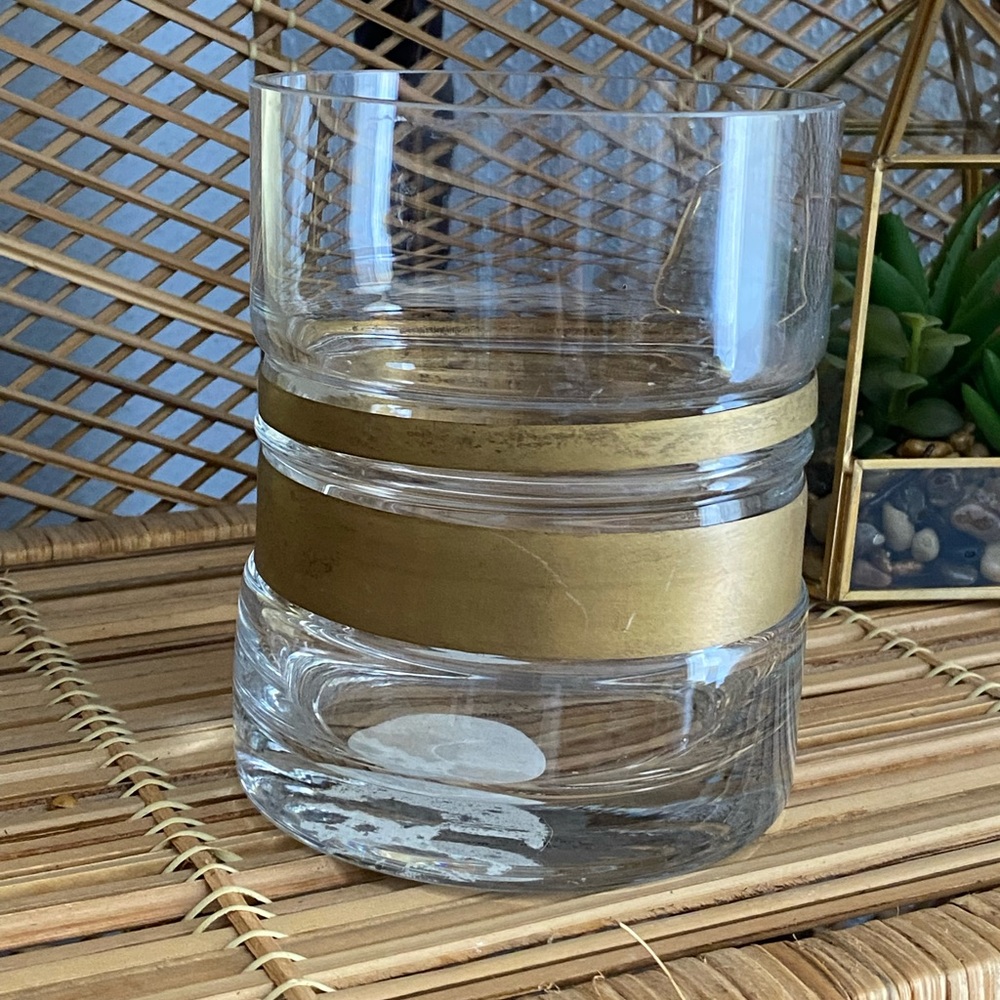 • hearth and hand glass vase with metal wrap •